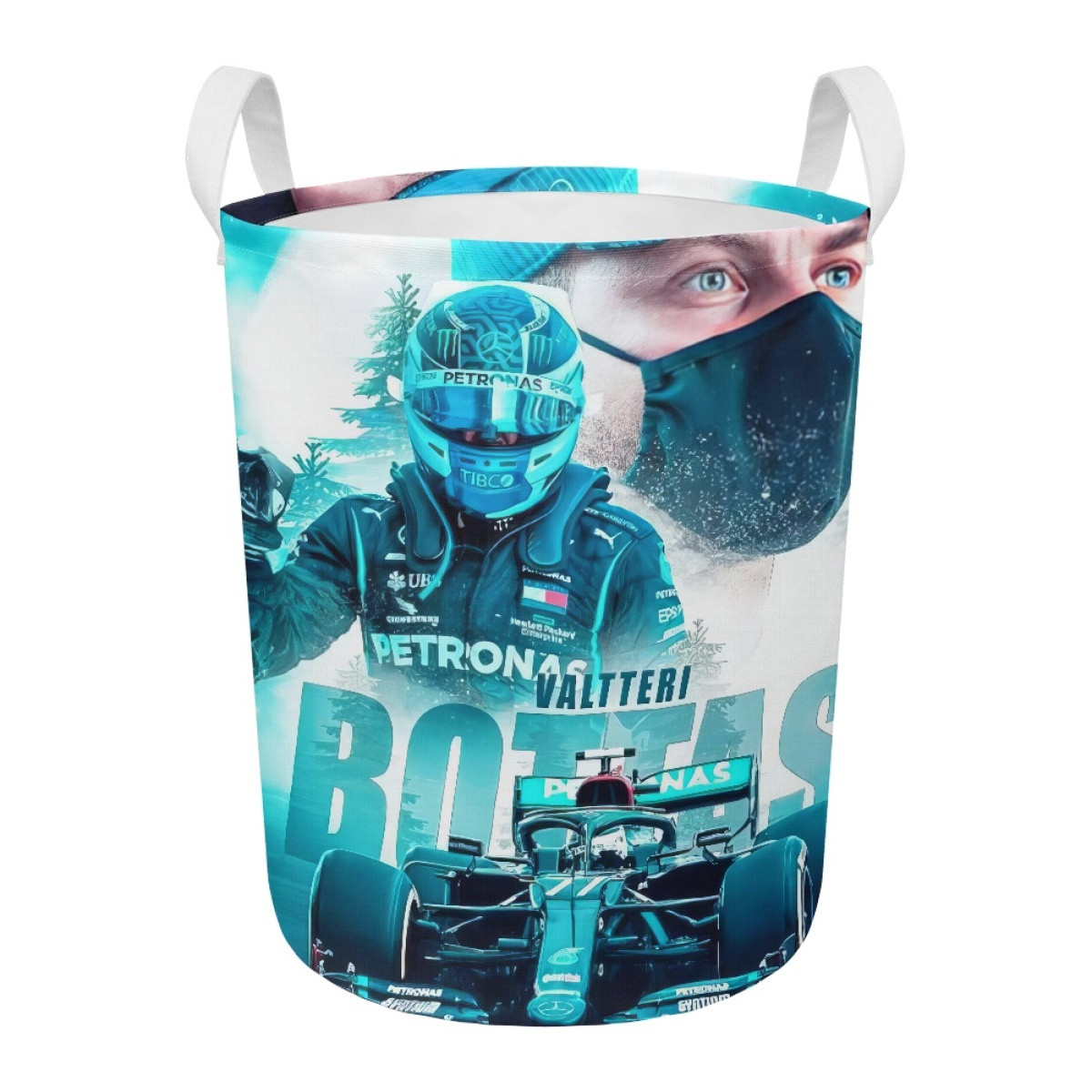 F1 Formula One Valtteri Bottas Clothes Hamper Laundry Basket - Valtteri Bottas Russian GP Winner Poster