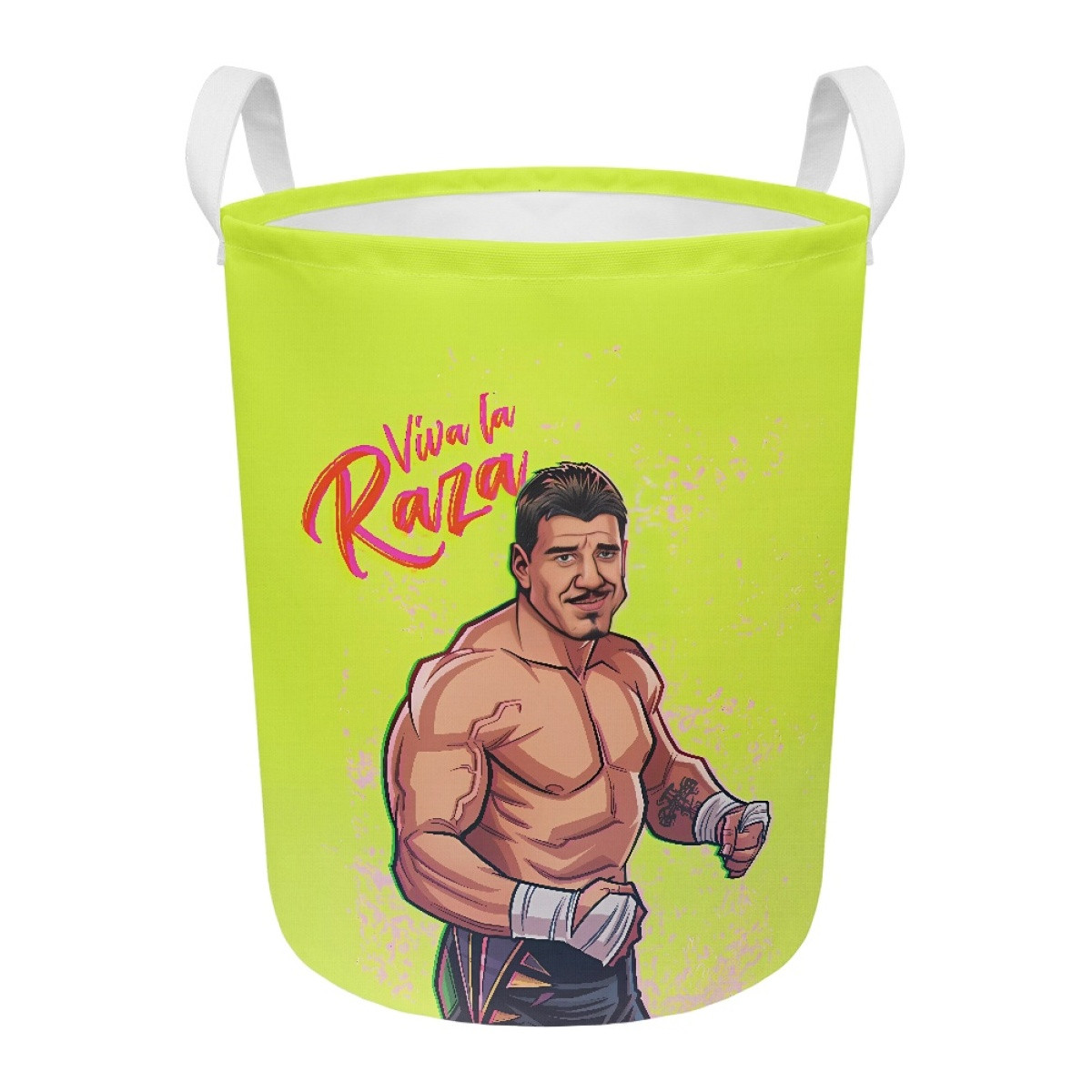 WWE Eddie Guerrero Clothes Hamper Laundry Basket - Eddie Guerrero Viva Raza Cartoon Art