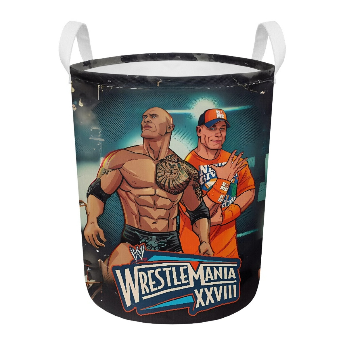 WWE Clothes Hamper Laundry Basket - Wrestlemania XXVIII Poster The Rock And John Cena Poster