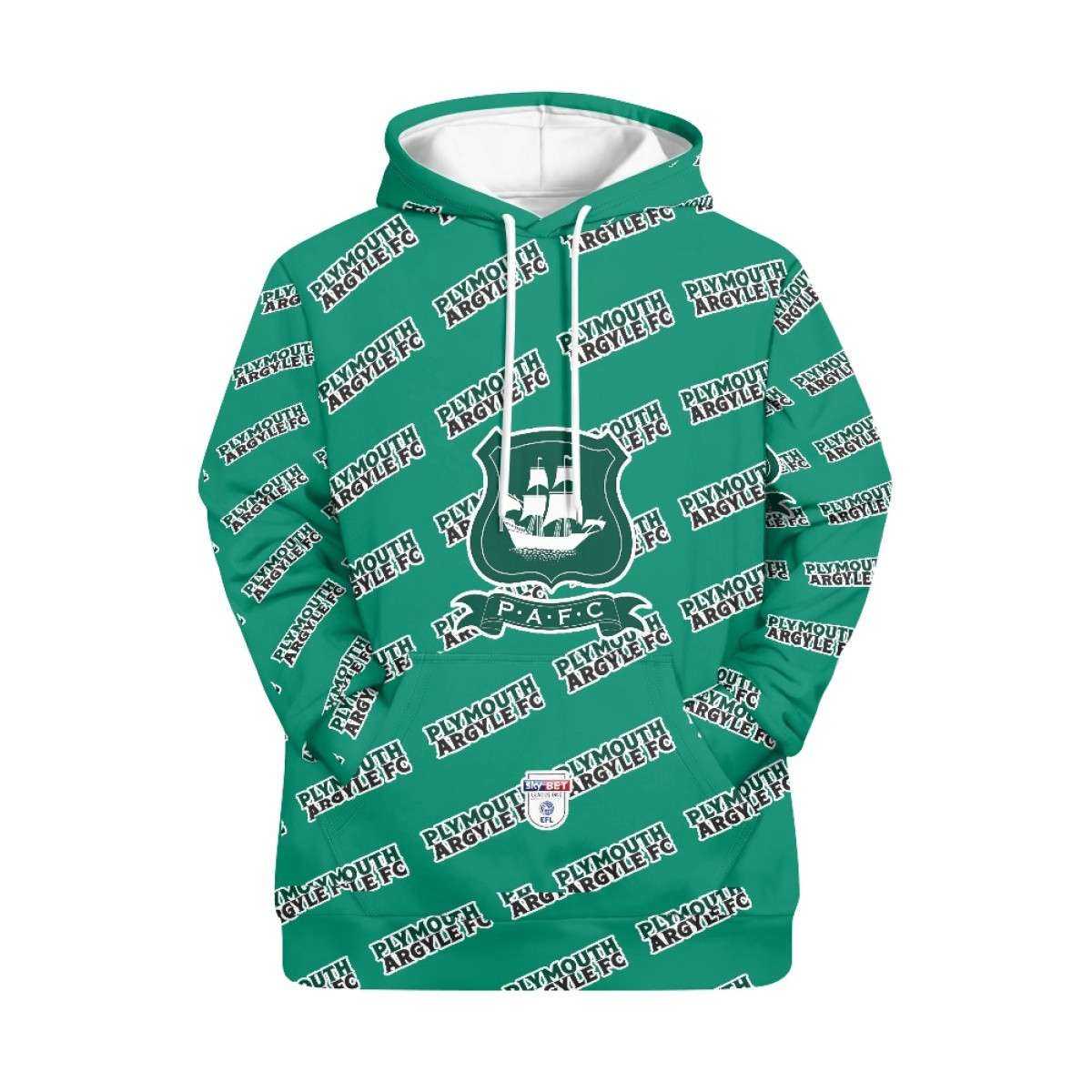 Plymouth Argyle FC Hoodie Pullover - Argyle Football Club Medley Monogram Wordmark