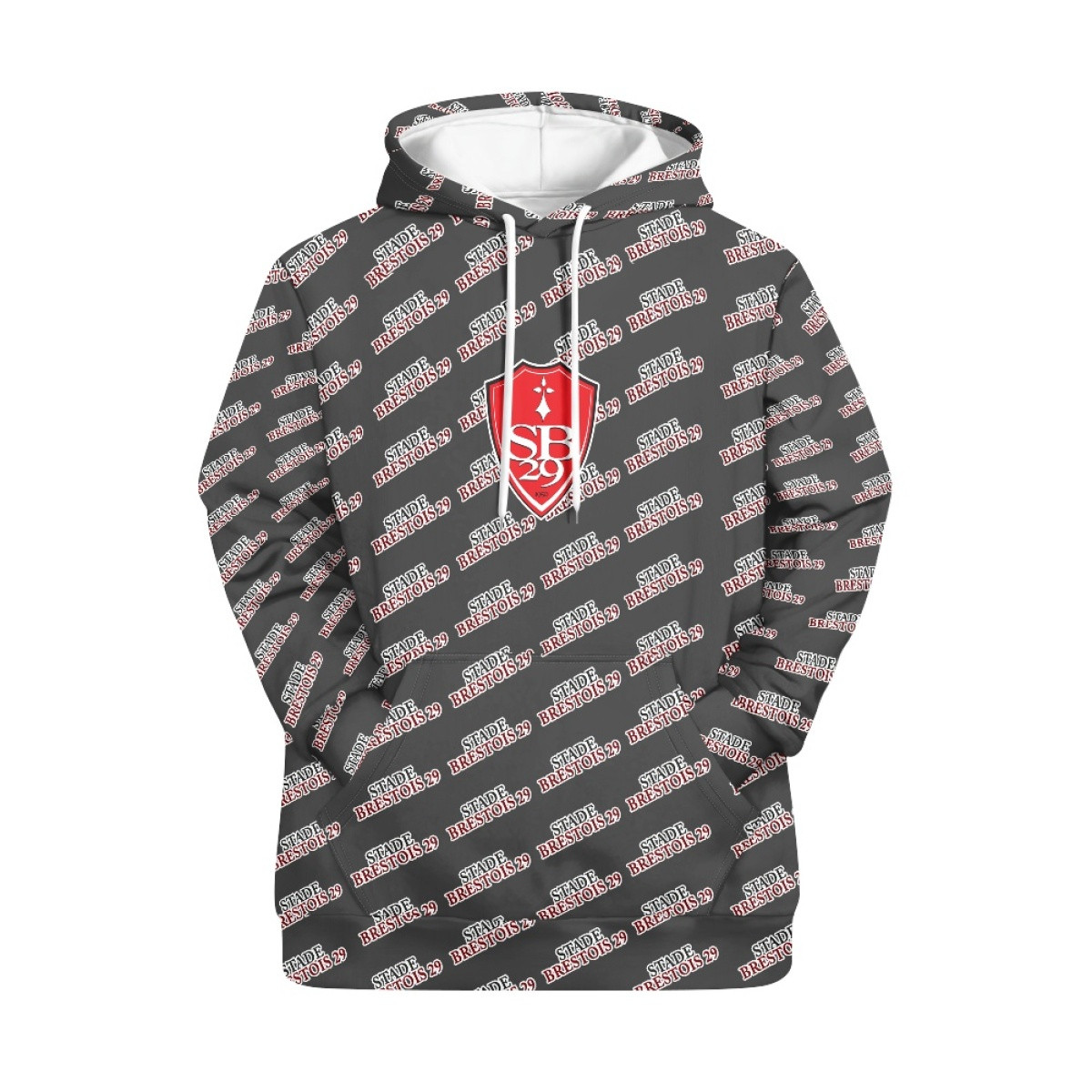 Stade Brestois 29 Football Club Hoodie Pullover - Brestois Football Club Medley Monogram Wordmark