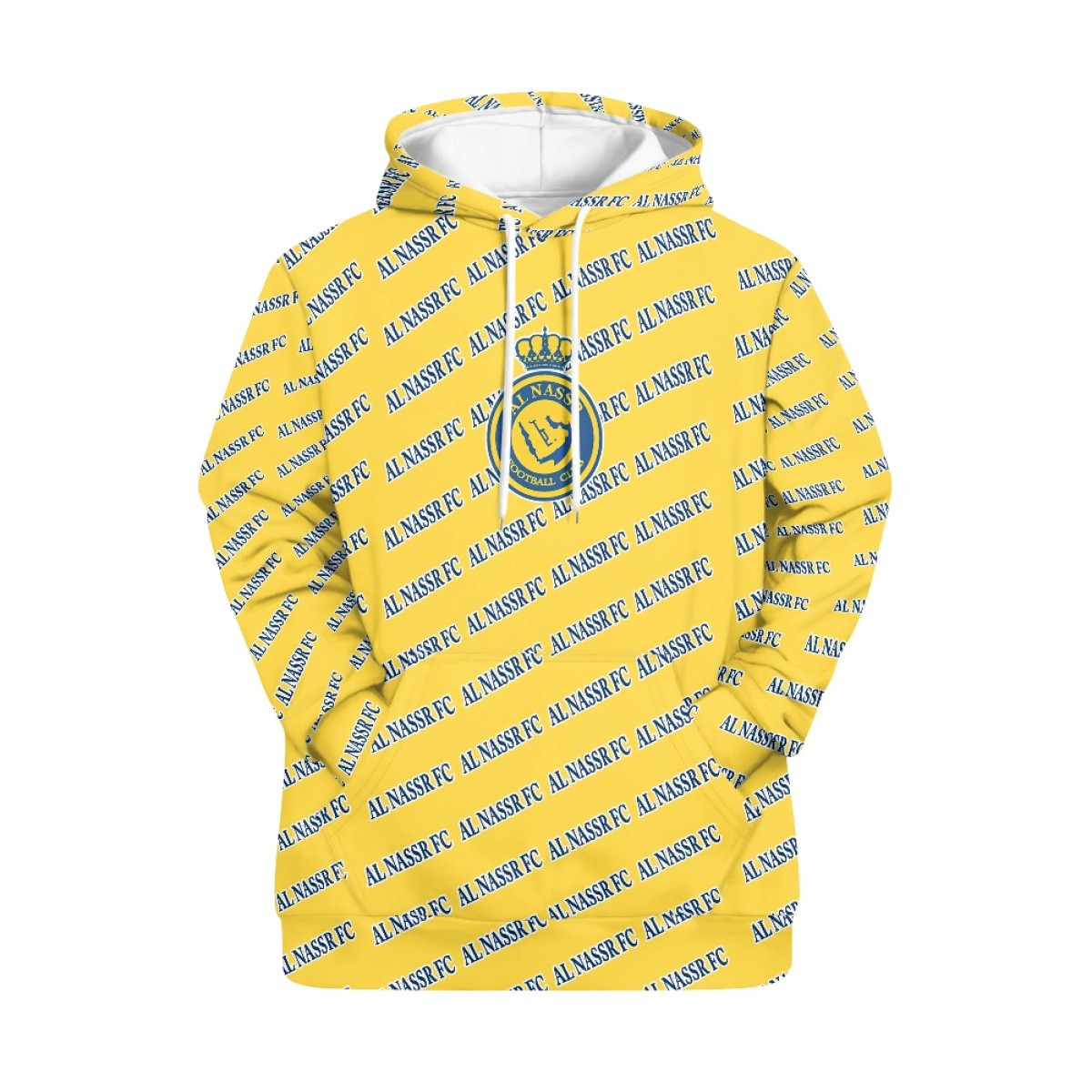 AL Nassr FC Football Club Hoodie Pullover - Nassr Football Club Medley Monogram Wordmark