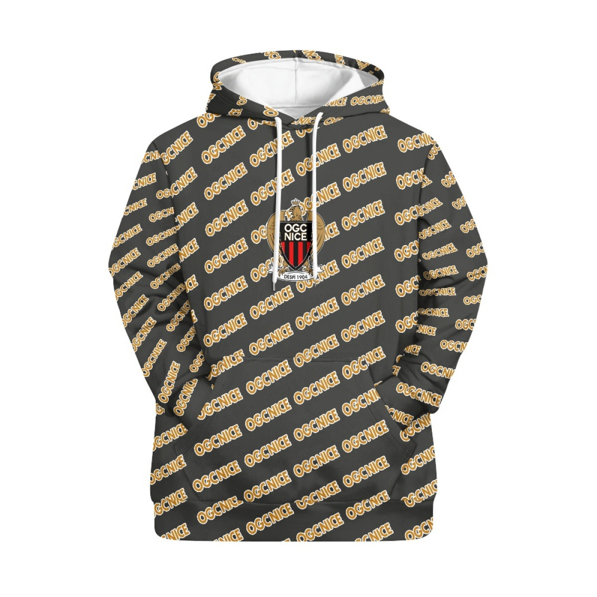 OGC Nice Football Club Hoodie Pullover - OGC Nice Football Club Medley Monogram Wordmark