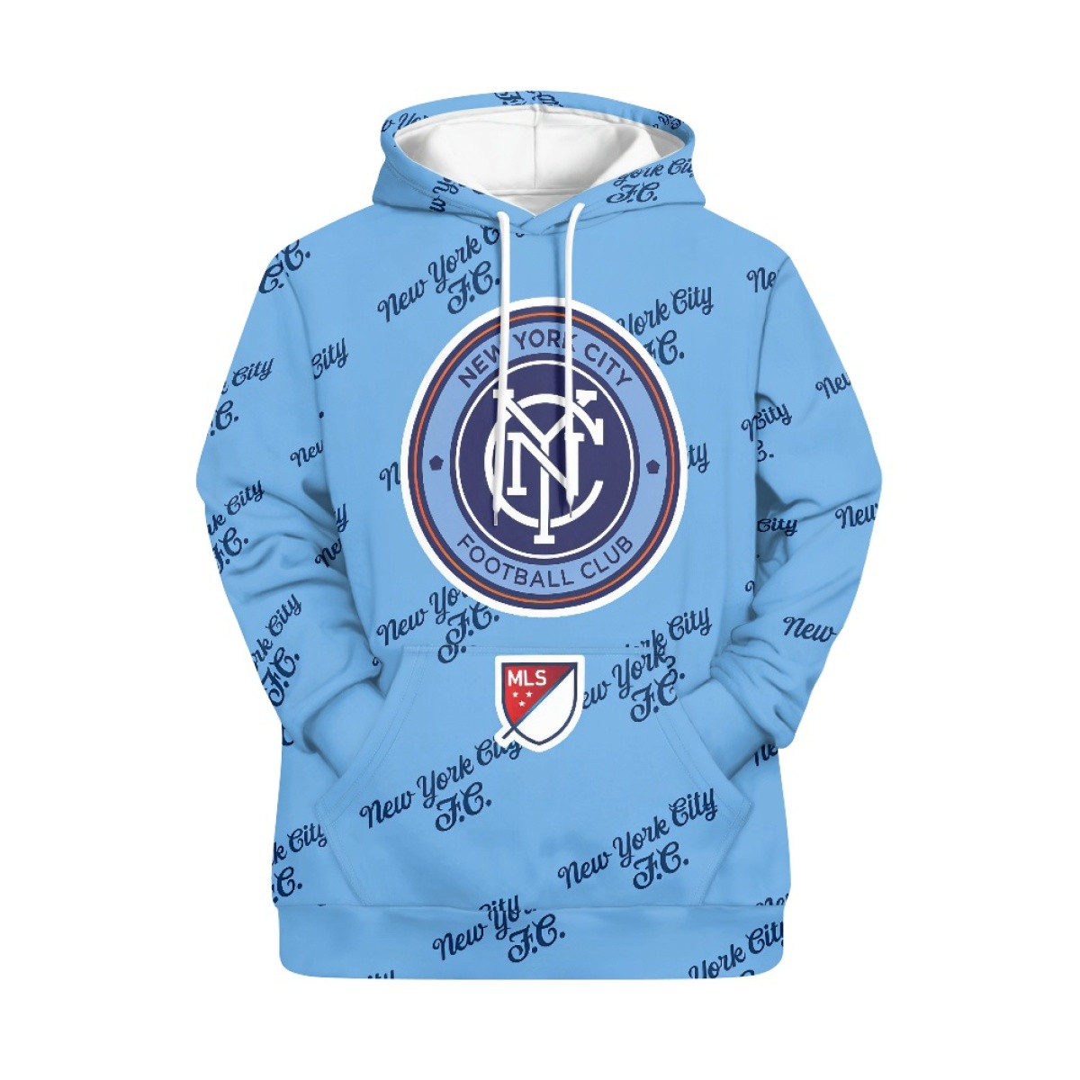 MLS New York City FC Hoodie Pullover - New York City Football Club Medley Monogram Wordmark