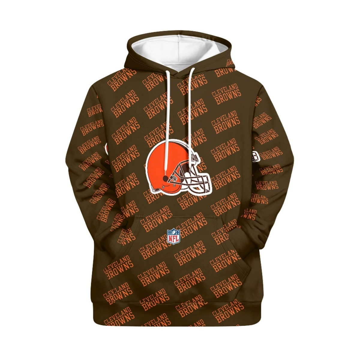 NFL Cleveland Browns Hoodie Pullover - Cleveland Browns Medley Monogram Wordmark