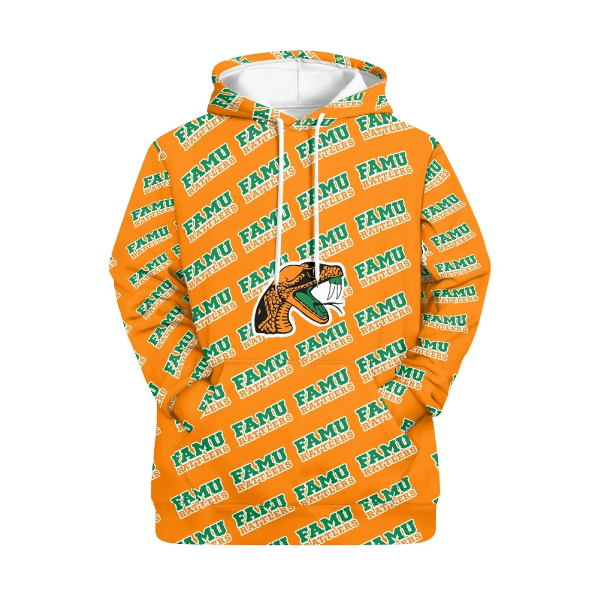 Florida A&M Rattlers Hoodie Pullover - Florida A&M University Rattlers College Football Medley Monogram Wordmark
