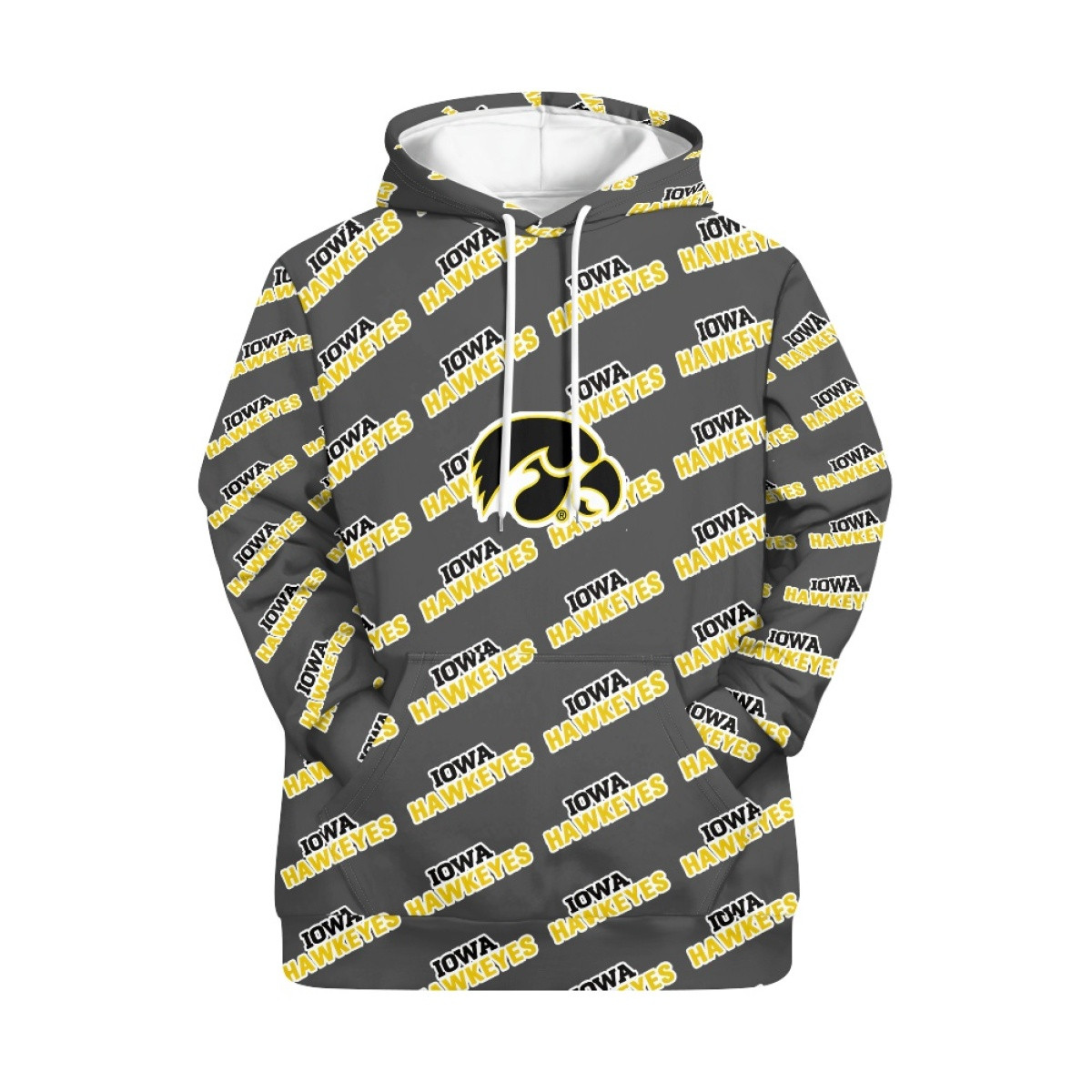 Iowa Hawkeyes Hoodie Pullover - Iowa Hawkeyes College Football Medley Monogram Wordmark