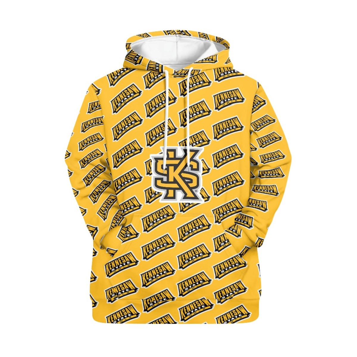 Kennesaw State Owls Hoodie Pullover - Kennesaw State University Owls College Football Medley Monogram Wordmark