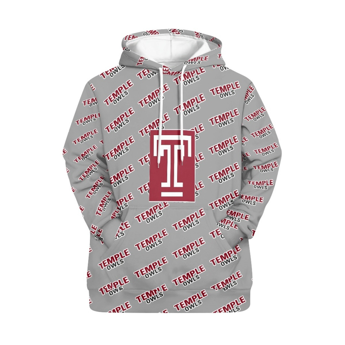 Temple Owls Hoodie Pullover - Temple Owls College Football Medley Monogram Wordmark