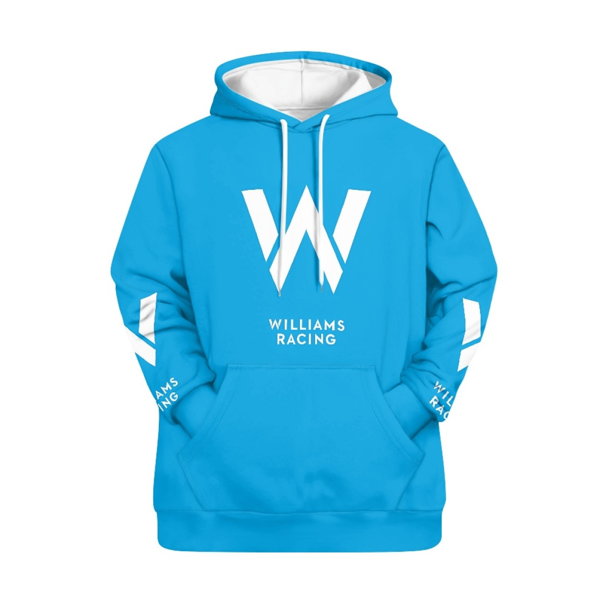 F1 Formula One Williams Racing Hoodie Pullover - Williams Racing Logo On Blue Background
