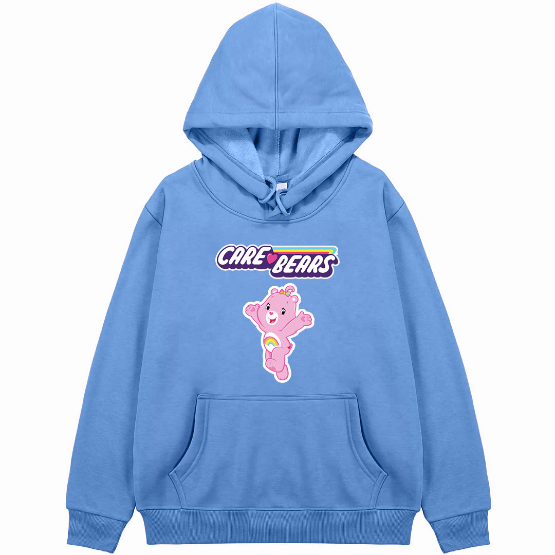 CareBears Cheer Bear Hoodie Hooded Sweatshirt Sweater Jacket - Cheer Bear Pink Rainbow