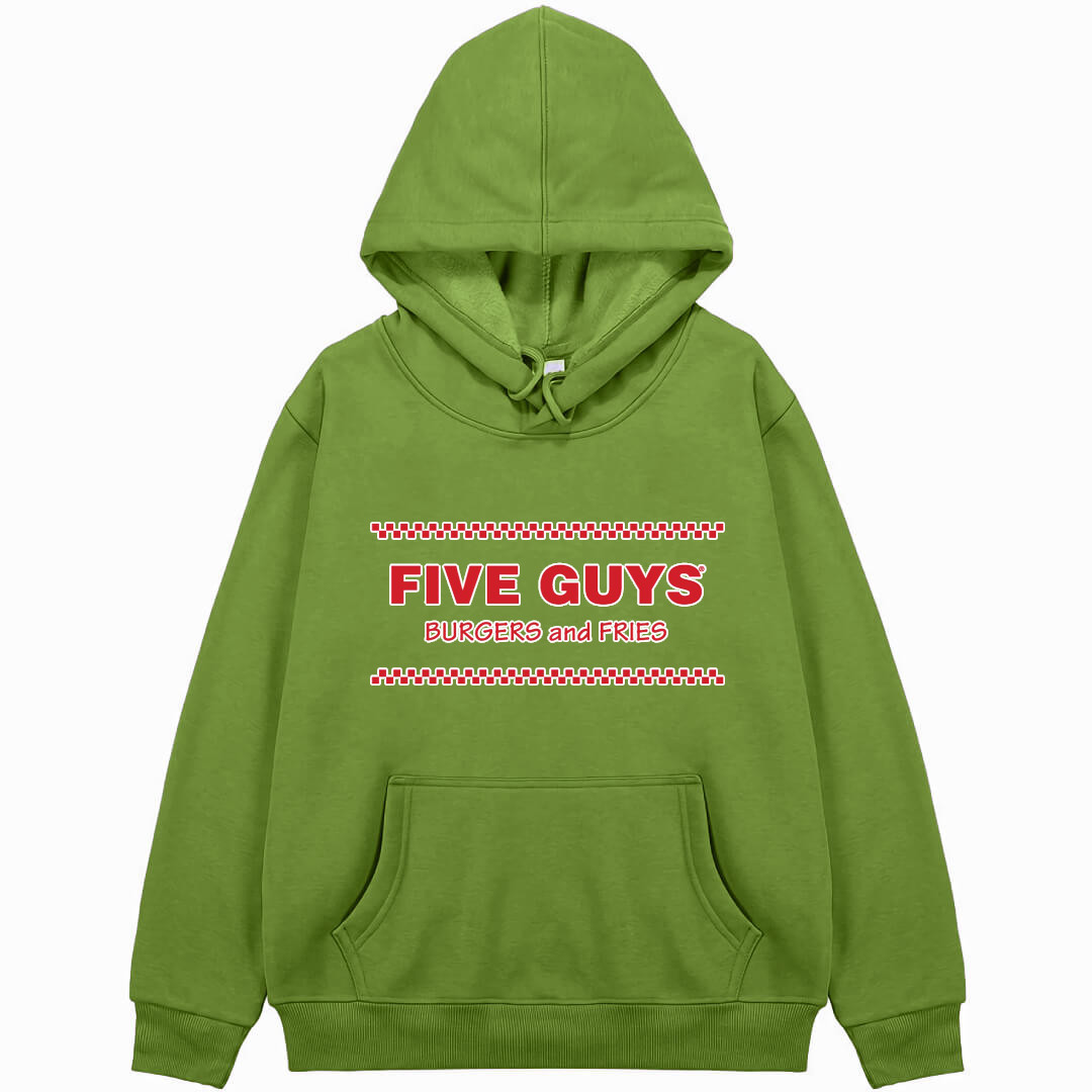 Five Guys Hoodie Hooded Sweatshirt Sweater Jacket - Five Guys Logo 1986-2005