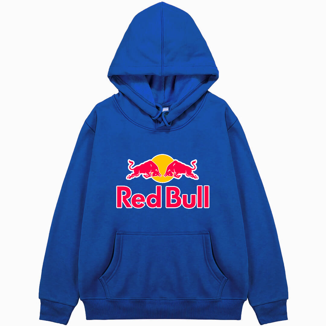 Red Bull Hoodie Hooded Sweatshirt Sweater Jacket - Red Bull Logo On Blue Background
