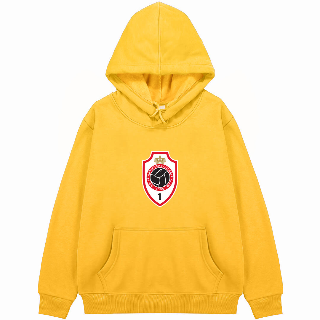 ROYAL ANTWERP F.C. Football Club Hoodie Hooded Sweatshirt Sweater Jacket - ROYAL ANTWERP F.C. Football Club Single Logo