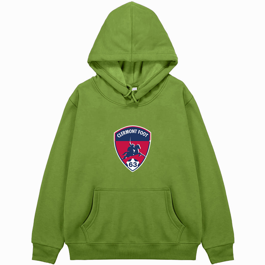 Clermont Foot 63 Football Club Hoodie Hooded Sweatshirt Sweater Jacket - Clermont Foot 63 Football Club Single Logo