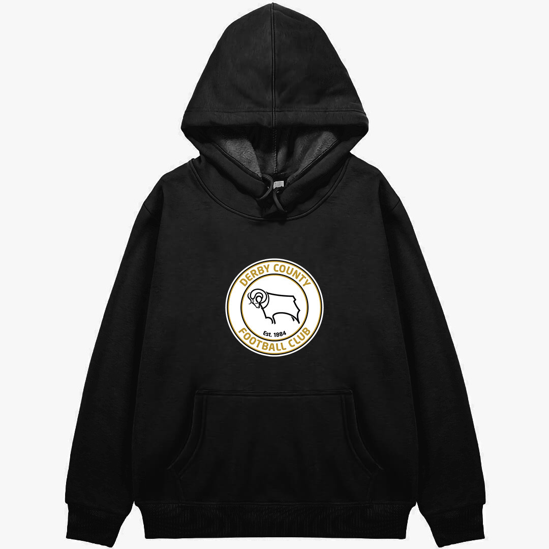 Derby County Football Club Hoodie Hooded Sweatshirt Sweater Jacket - Derby County Football Club Single Logo