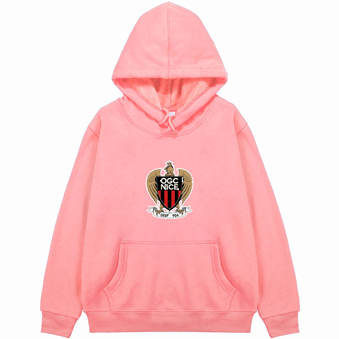 OGC Nice Football Club Hoodie Hooded Sweatshirt Sweater Jacket - OGC Nice Football Club Single Logo