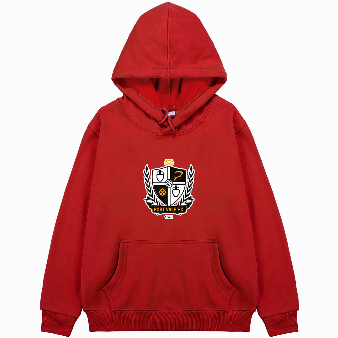 Port Vale F.C. Football Club Hoodie Hooded Sweatshirt Sweater Jacket - Port Vale F.C. Football Club Single Logo