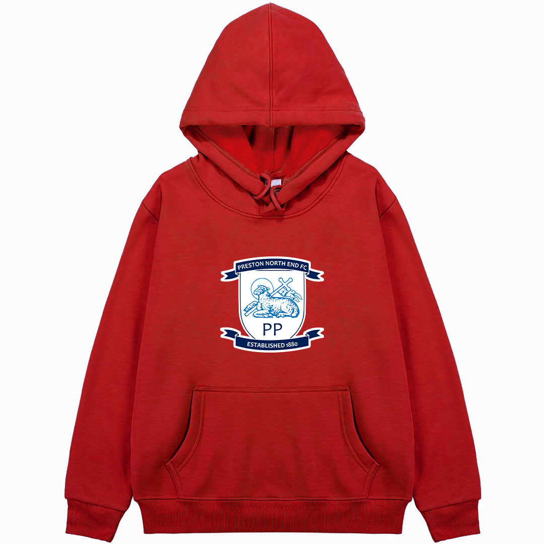 Preston North End F.C. Football Club Hoodie Hooded Sweatshirt Sweater Jacket - Preston North End F.C. Football Club Single Logo