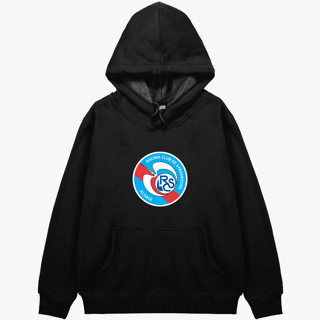 RC Strasbourg Alsace Football Club Hoodie Hooded Sweatshirt Sweater Jacket - RC Strasbourg Alsace Football Club Single Logo