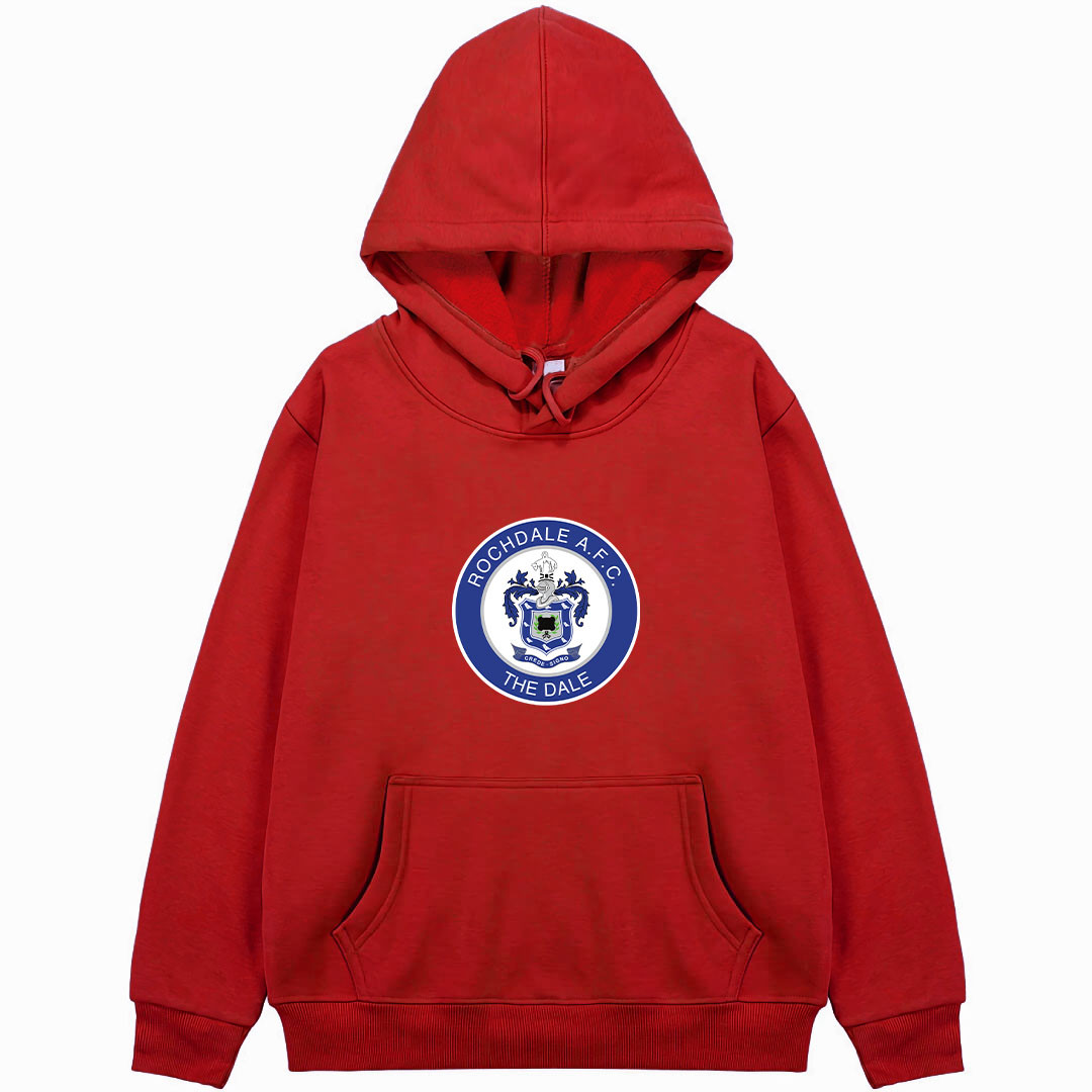 Rochdale A.F.C. Football Club Hoodie Hooded Sweatshirt Sweater Jacket - Rochdale A.F.C. Football Club Single Logo
