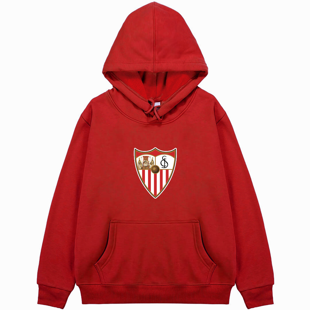 Sevilla FC Football Club Hoodie Hooded Sweatshirt Sweater Jacket - Sevilla FC Football Club Single Logo