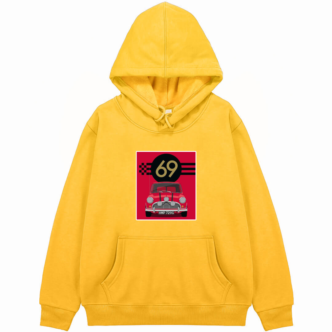 MINI Cooper Hoodie Hooded Sweatshirt Sweater Jacket - MINI Cooper S 1969 Black Illustration Poster