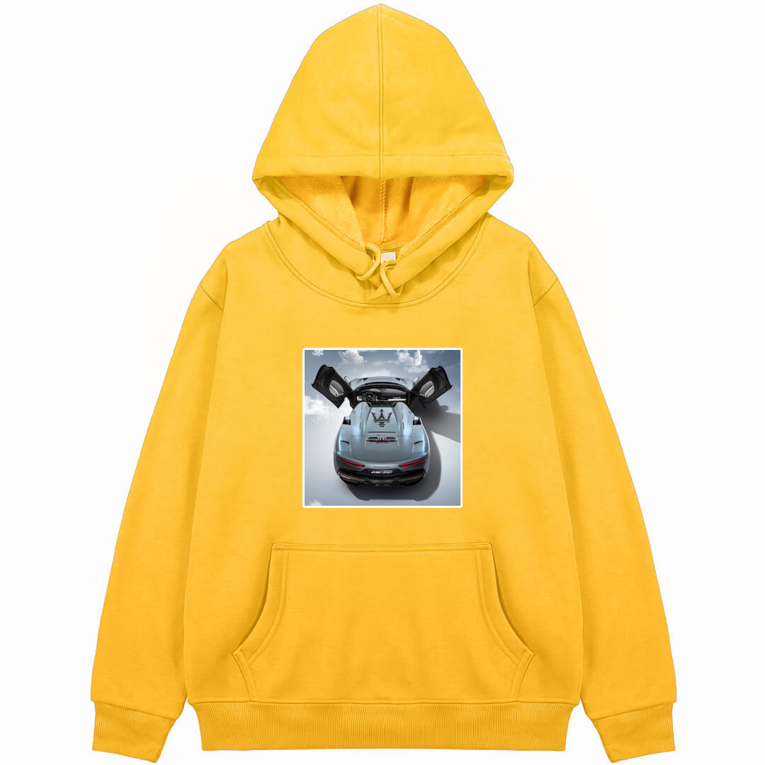 Maserati Hoodie Hooded Sweatshirt Sweater Jacket - Maserati MC20 Back View on Sky Background