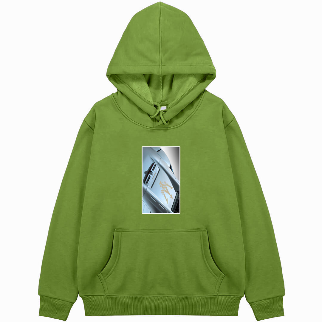 Maserati Hoodie Hooded Sweatshirt Sweater Jacket - Maserati MC20 Silver Back Front View Poster