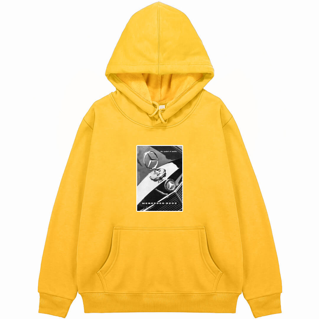 Mercedes-Benz Hoodie Hooded Sweatshirt Sweater Jacket - Mercedes-Benz The Symbol of Quality Grayscale