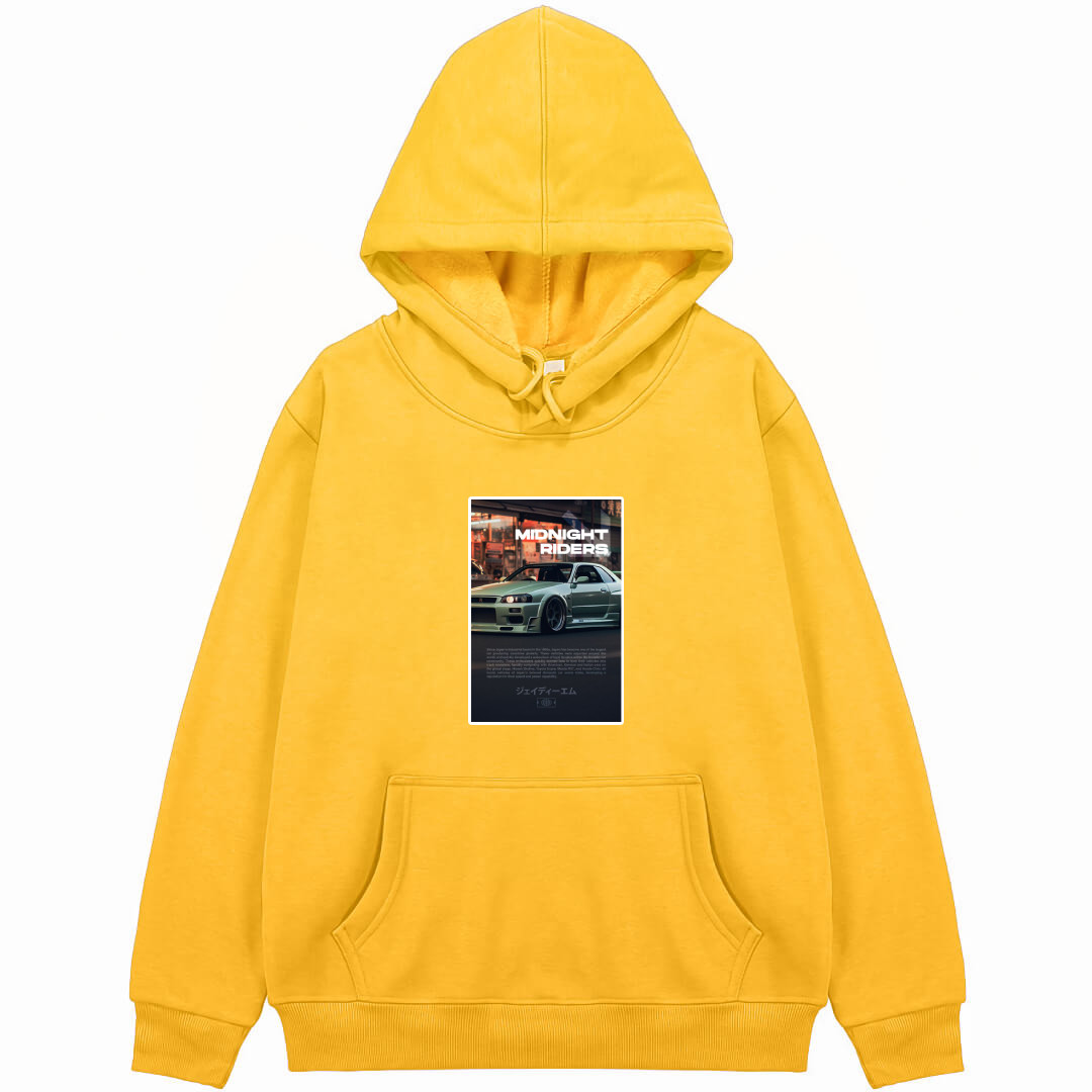 Nissan Hoodie Hooded Sweatshirt Sweater Jacket - Nissan Skyline GTR R34 MidNight Riders Poster