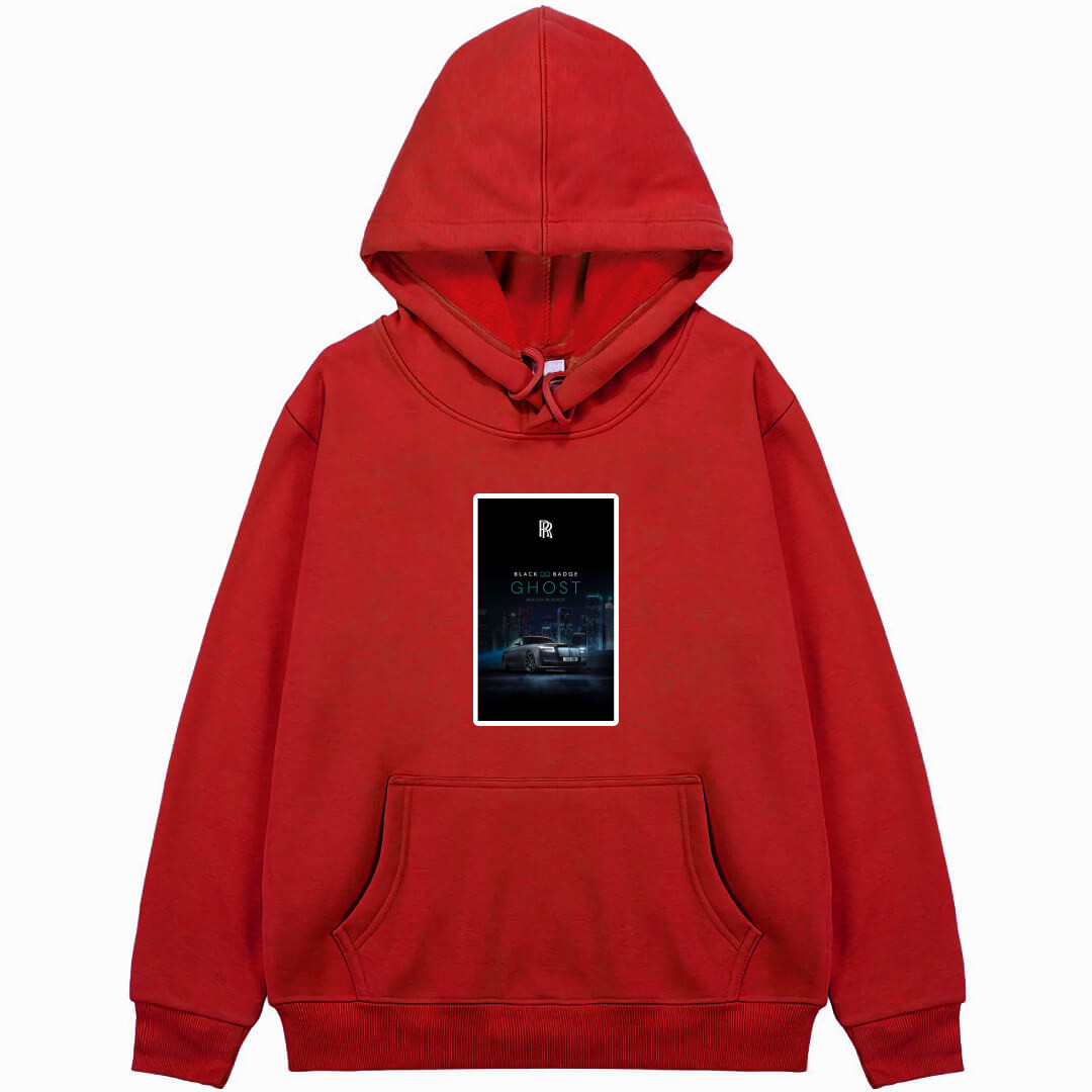 Rolls-Royce Hoodie Hooded Sweatshirt Sweater Jacket - Rolls-Royce Ghost Bolder In Black City Night Background