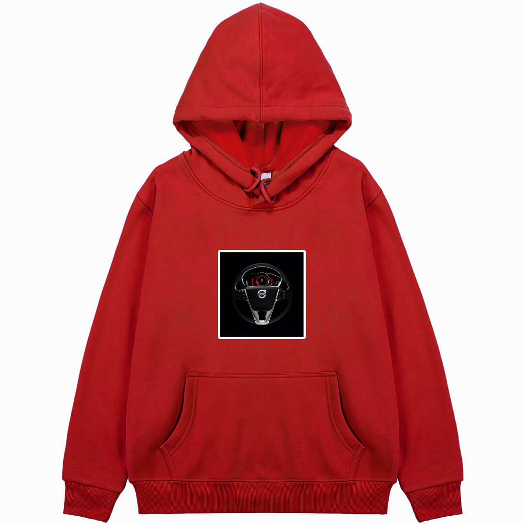Volvo Hoodie Hooded Sweatshirt Sweater Jacket - Volvo V40 Cross-Country Steering On Black Background