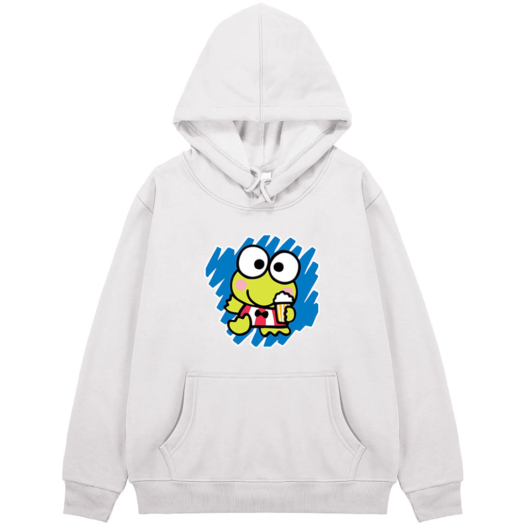 Sanrio Keroppi Hoodie Hooded Sweatshirt Sweater Jacket - Keroppi Holding Popcorn Sticker