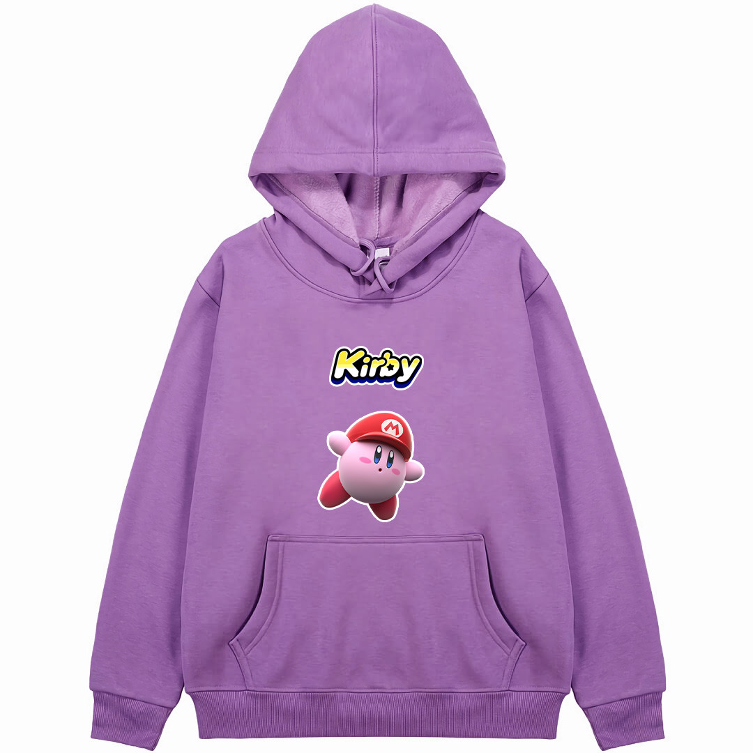 Kirby Hoodie Hooded Sweatshirt Sweater Jacket - Kirby Wearing Mario's Cap
