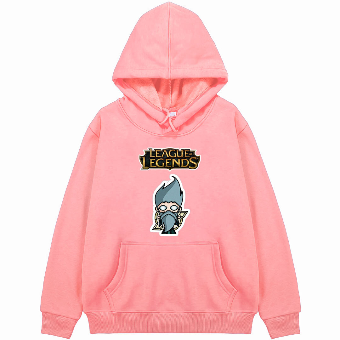 League of Legends Zilean Hoodie Hooded Sweatshirt Sweater Jacket - Zilean Mini Sticker Chibi Art