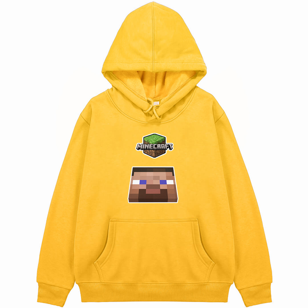 Minecraft Steve Hoodie Hooded Sweatshirt Sweater Jacket - Steve Face Pin Chibi Art Series