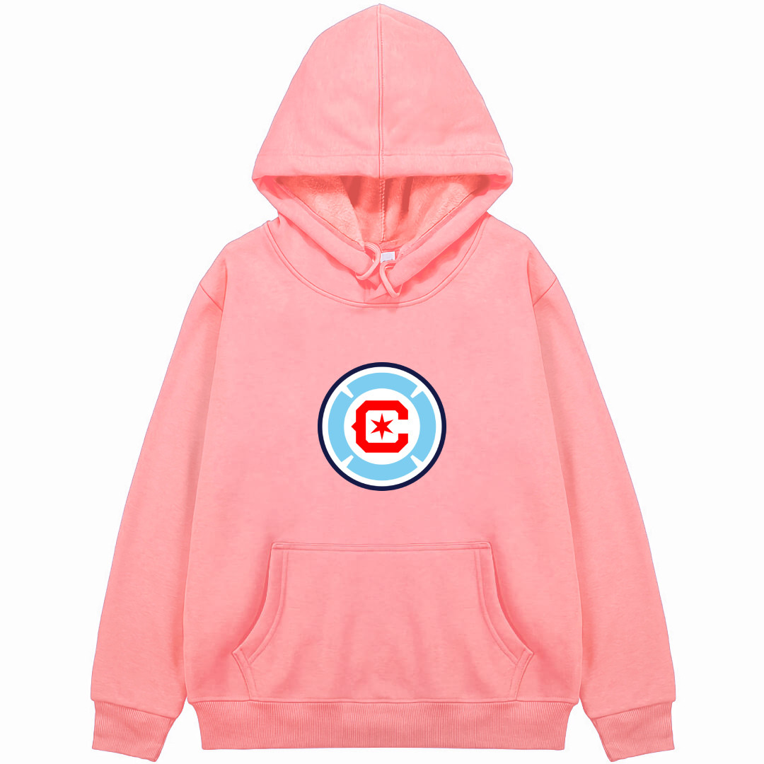 MLS Chicago Fire FC Hoodie Hooded Sweatshirt Sweater Jacket - Chicago Fire Football Club Team Single Logo