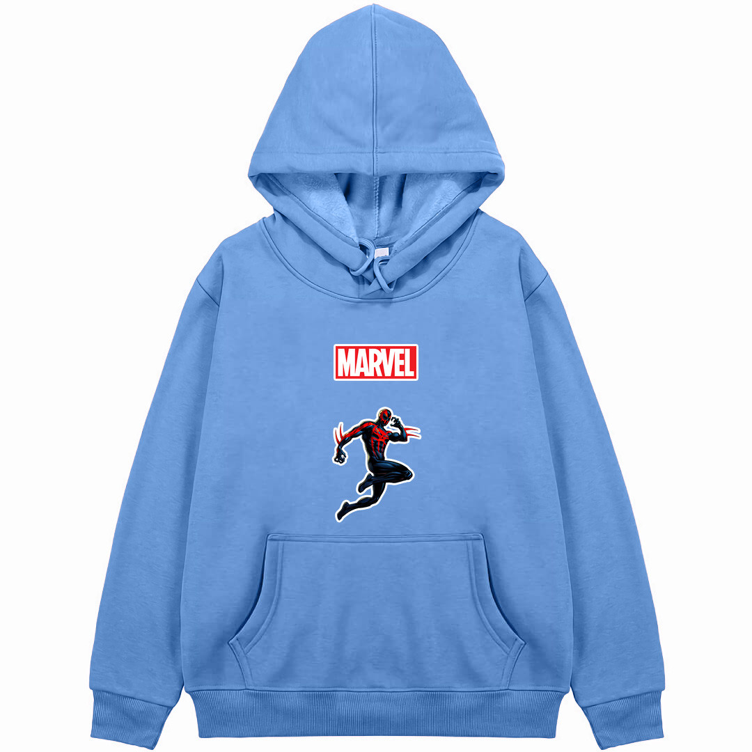 Spider Man Hoodie Hooded Sweatshirt Sweater Jacket - Spider Man 2099 Black Suit Side Posture Comic Art