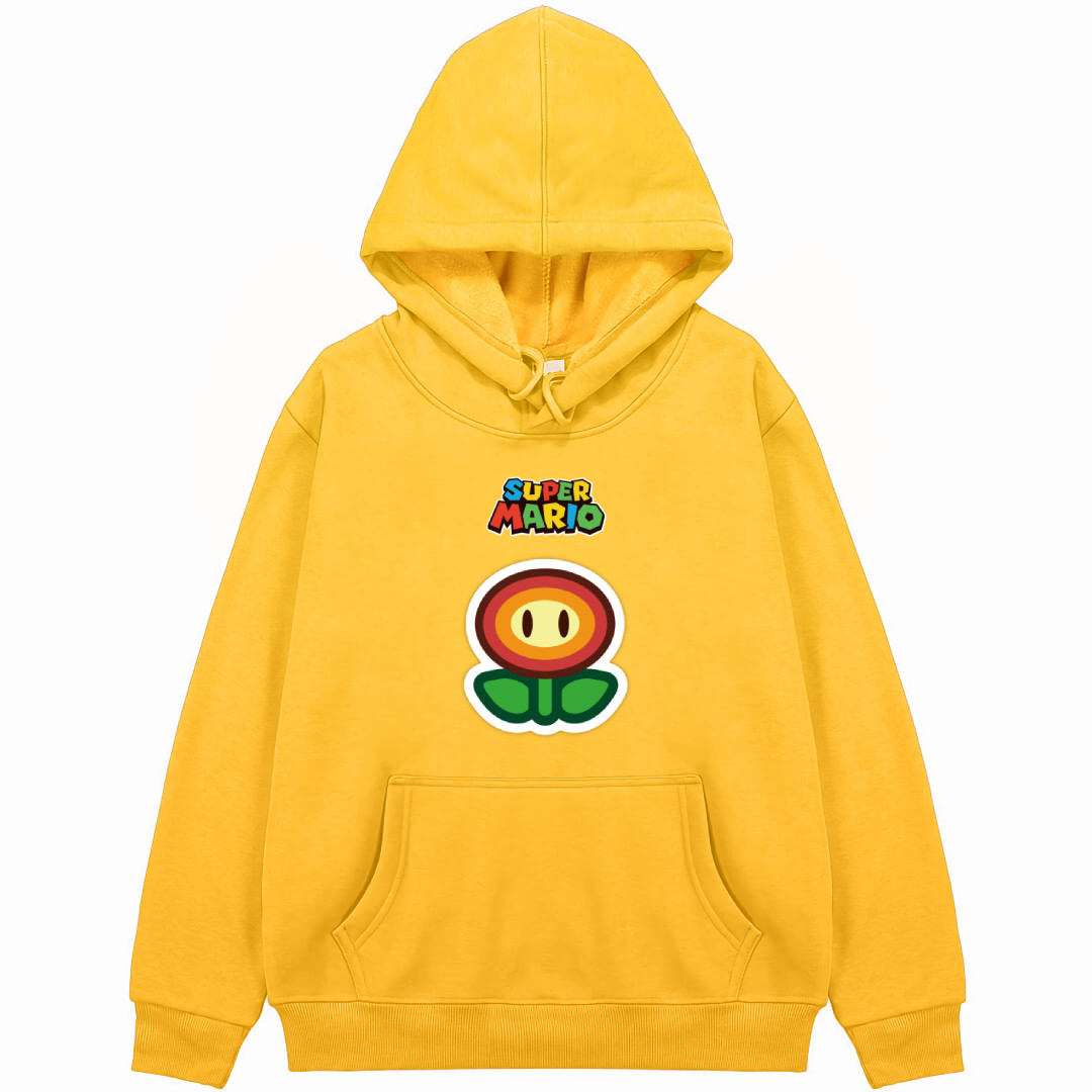 Super Mario Fire Flower Hoodie Hooded Sweatshirt Sweater Jacket - Fire Flower Sticker Art