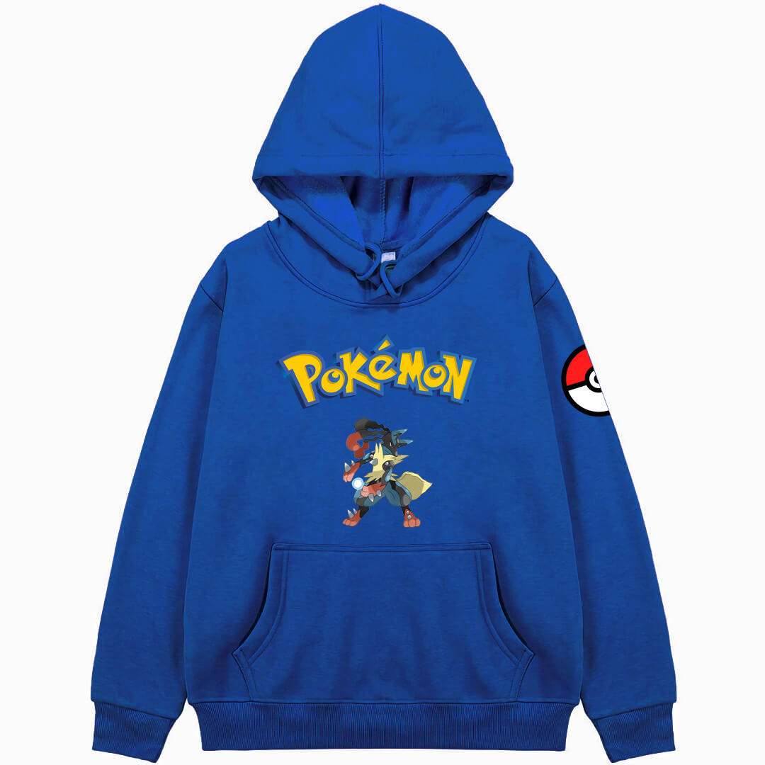 Pokemon Mega Lucario Hoodie Hooded Sweatshirt Sweater Jacket - Mega Lucario Cartoon Art Series