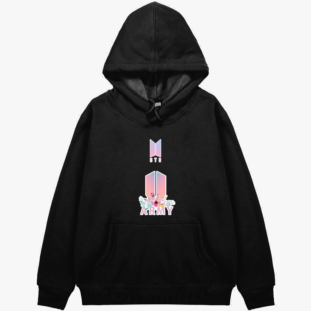 BTS Hoodie Hooded Sweatshirt Sweater Jacket - BTS Army Pink Sticker Art
