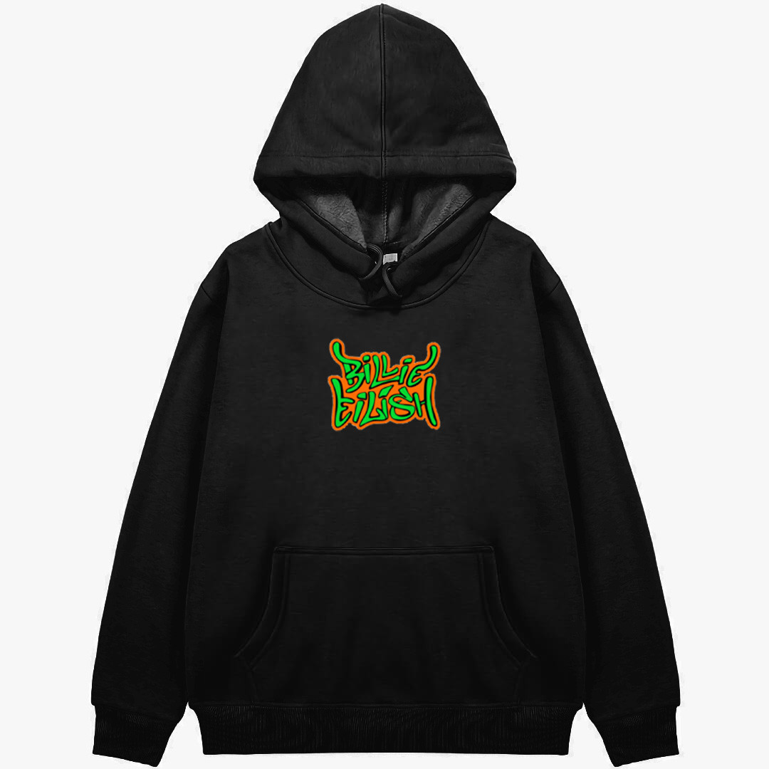 Billie Eilish Hoodie Hooded Sweatshirt Sweater Jacket - Billie Eilish Graffiti Logo