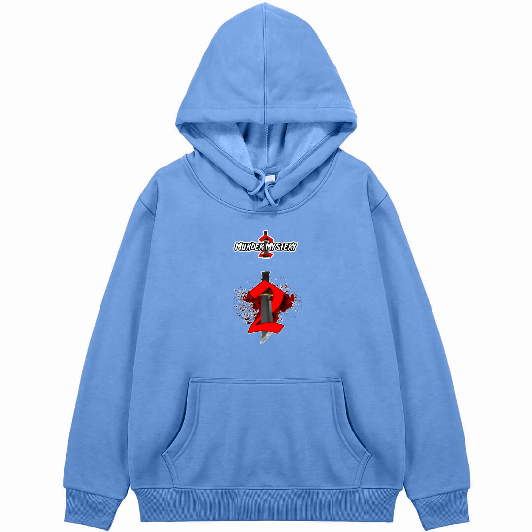 Roblox Murder Mystery 2 Hoodie Hooded Sweatshirt Sweater Jacket - Blood Splash Knife Series Logo