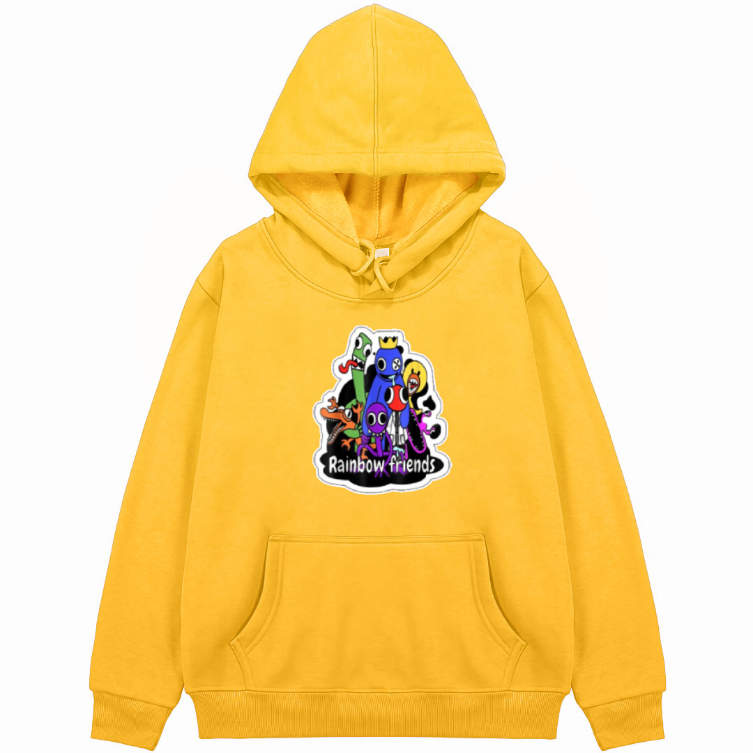 Roblox Rainbow Friends Hoodie Hooded Sweatshirt Sweater Jacket - Series Logo Sticker On Black Background