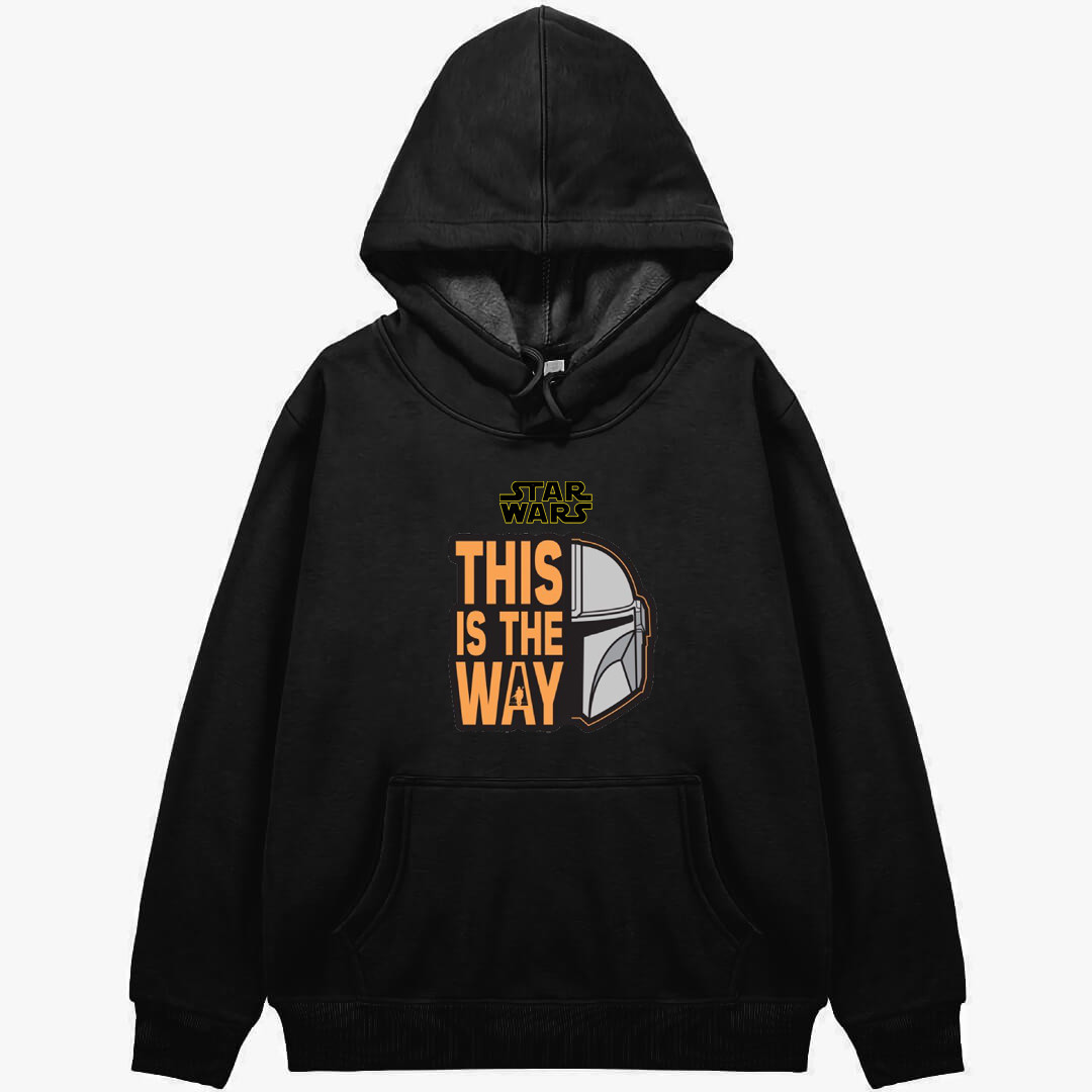 Star Wars Mandalorian Hoodie Hooded Sweatshirt Sweater Jacket - Mandalorian Helmet This Is The Way Sticker