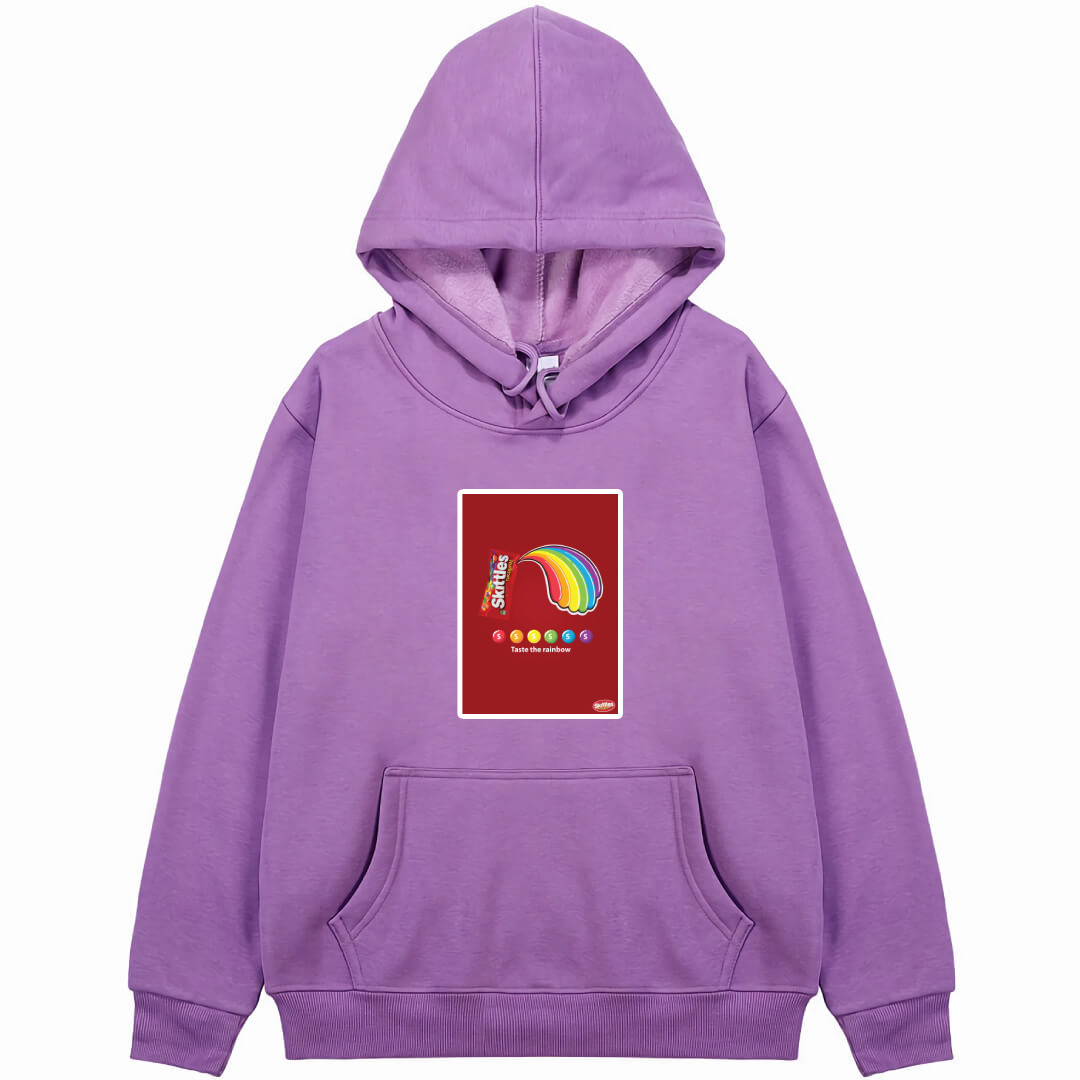 Skittles Hoodie Hooded Sweatshirt Sweater Jacket - Skittles Poster Red Background
