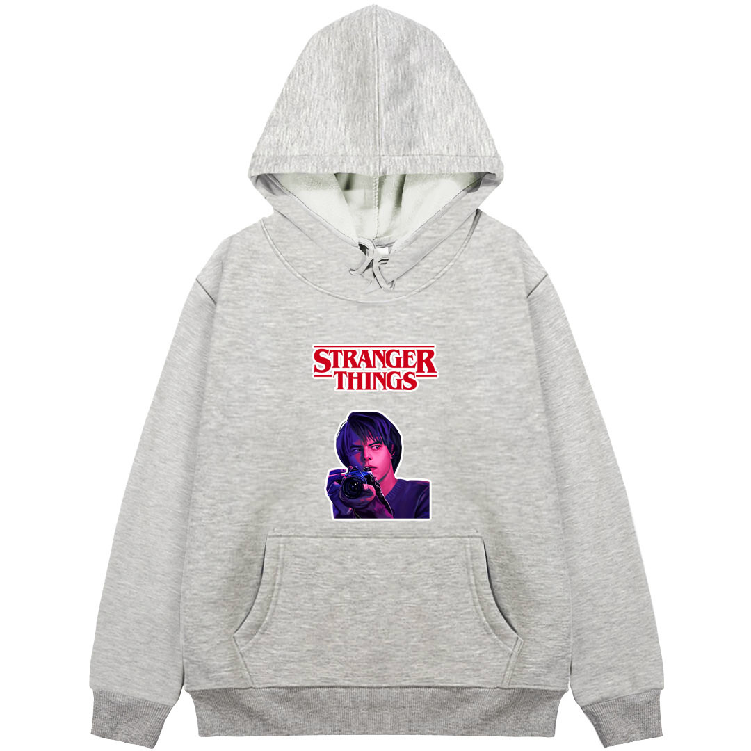 Stranger Things Jonathan Byers Hoodie Hooded Sweatshirt Sweater Jacket - Jonathan Byers Holding Camera