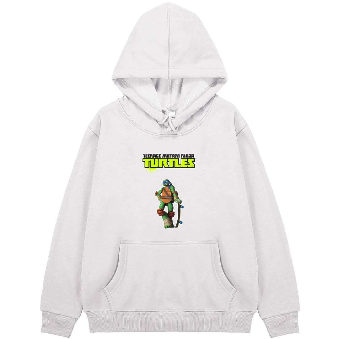 Ninja Turtles Leonardo Hoodie Hooded Sweatshirt Sweater Jacket - Leonardo Rise Of The Teenage Mutant Ninja Turtles 2012 Holding Skateboard