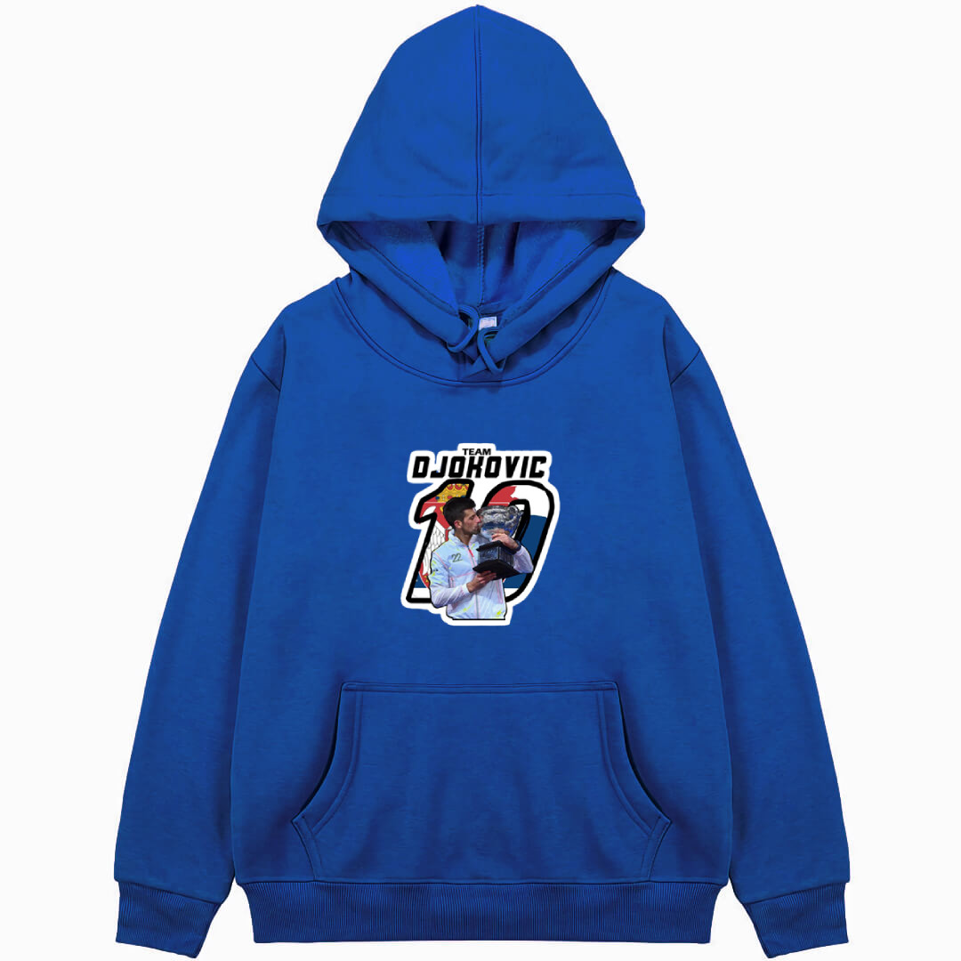 Novak Djokovic Hoodie Hooded Sweatshirt Sweater Jacket - Novak Djokovic Celebrating Win Sticker Art